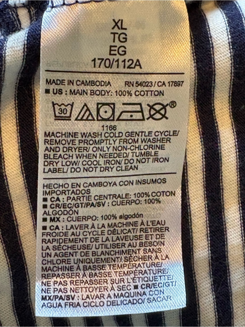Old Navy Navy and White Striped Everywear Tee Size Women’s XL - Picture 7 of 8